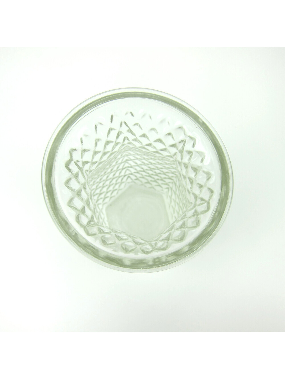 Vintage Hoosier Glass Vase Diamond Pattern Pineapple 6" Mid-Century Modern 1950s - Picture 6 of 11